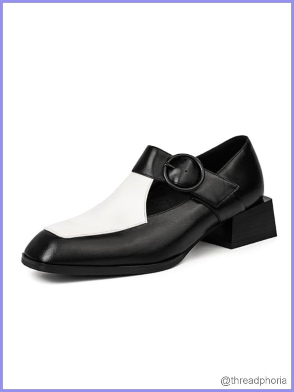 Faux Leather Mary Jane Pumps Low Block Heel Buckle Strap Comfort Dress Shoes